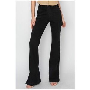 Risen Jeans Kayley Cargo Bootcut Jeans Black High Rise Denim 9/29 Utility Y2K